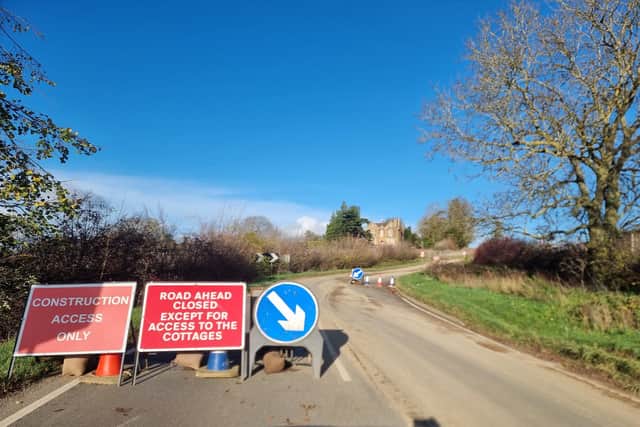 The temporary link road at Sandy Lane, which forms the tight 90-degree turn onto the old Sandy Lane, has been closed while developers Vistry carry out construction work.
