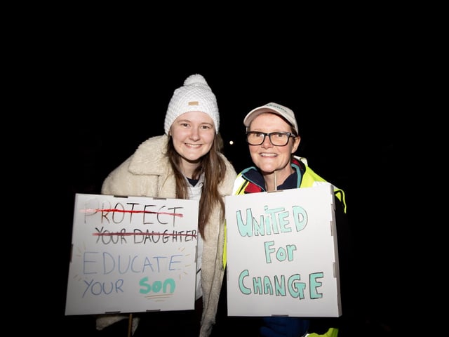 The event took place in Northampton on Friday November 2024 and saw dozens of activists march for an end to violence against women and girls.