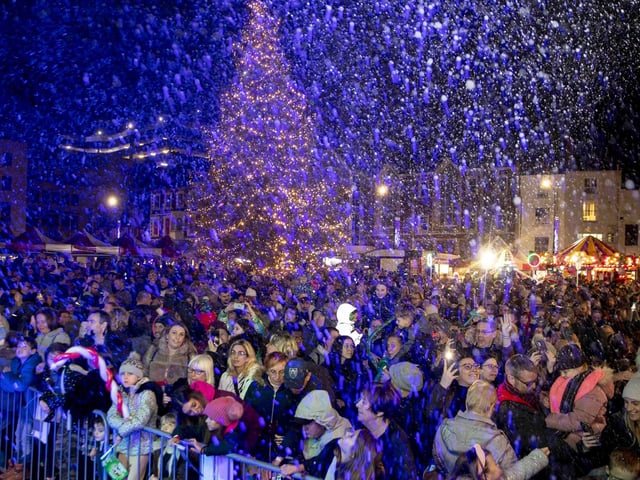 Panto stars, the town mayor, Santa and singer Billy Lockett joined the fun as Northampton switched on Christmas lights on Saturday (November 28).
