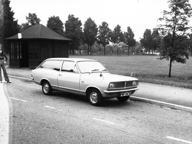 Vauxhall Viva estate poses for an advertisement picture for Kingsley Park Garage, Northampton, August 6, 1969