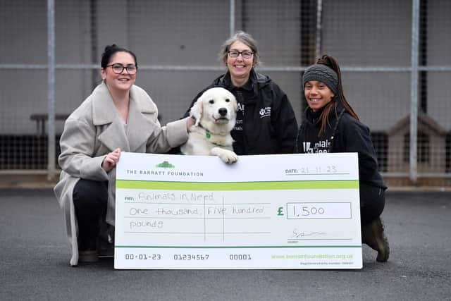BN - AH-019 - Mollie from Barratt Homes with Alison (middle) and Kate (right) at Animals in Need