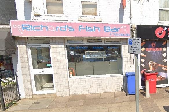 In St Leonard's Road, Far Cotton Richard's Fish Bar comes in at joint eighth, also with a total of 12 votes.