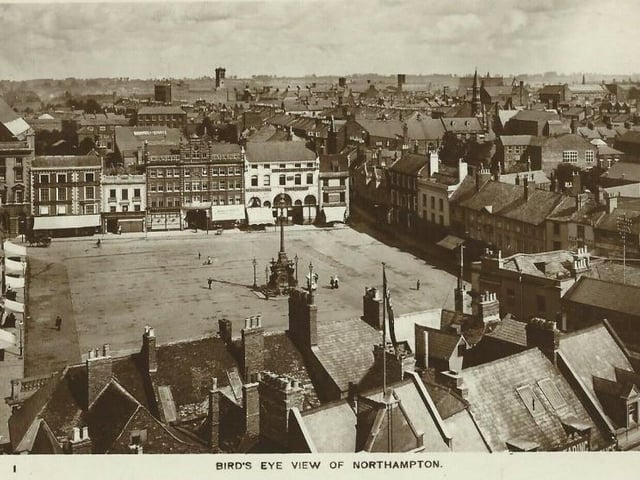 A bird's eye view of the Market Square - date unknown