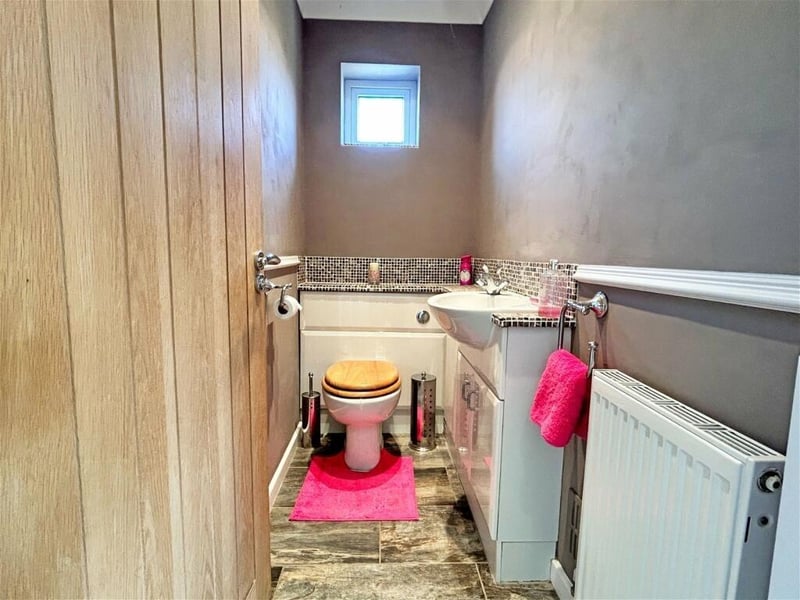 A closet toilet in the property