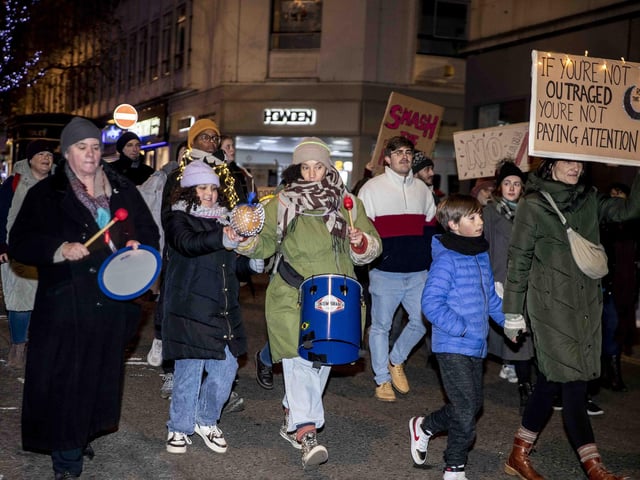 Women marched through Northampton town centre on Saturday November 25 to unite together with allies to address the global pandemic of violence against women and girls.