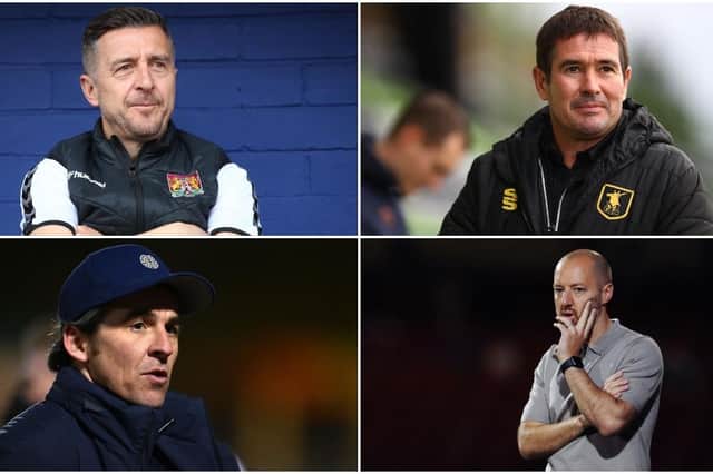 Four managers all hoping to guide their teams to promotion, either automatically or through the play-offs.