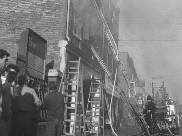 Fire in Abington Square Northampton, date unknown