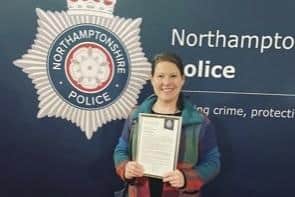 Hannah received her police commendation a few months ago after ensuring people were safe on school premises during an incident.