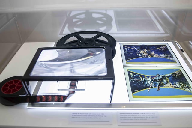 Film reels and artwork are included in the exhibits on display at Northampton Museum