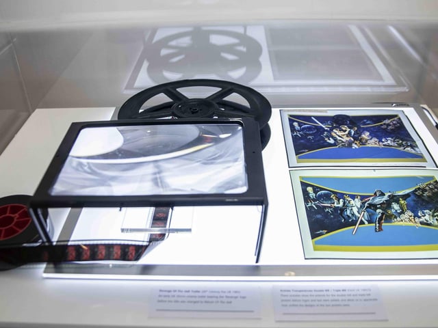 Film reels and artwork are included in the exhibits on display at Northampton Museum