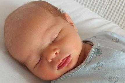 Riley Grayson born at 4.52pm on January 21 at Kettering General Hospital, weighing 8lbs 11oz.