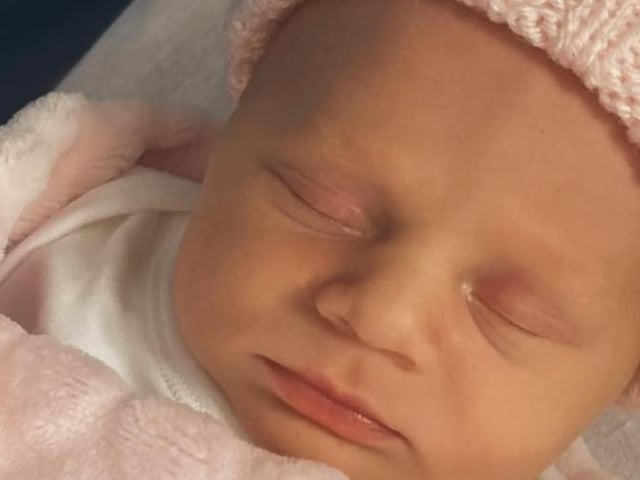 Arabella born on July 24 at Northampton General Hospital, weighing 5lbs 9oz.