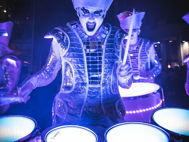Spark!, a troupe of luminescent drummers, provide one of the highlights at Sutton's first Light Night, which takes place on Friday and Saturday from 5.30 pm to 9 pm. At various venues, the local arts charity First Art presents a host of artistes, performances and installations to light up the town. They also include Sense Of Unity, a walkabout show featuring playful puppets and high-energy music.