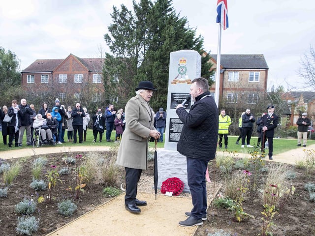 The memorial garden on land in the Simpson Manor housing development pays tribute to the Royal Pioneer Corp regiment, which was based at Simpson barracks. The garden was opened on November 19 with a service including veterans, the parish vicar and schoolchildren.