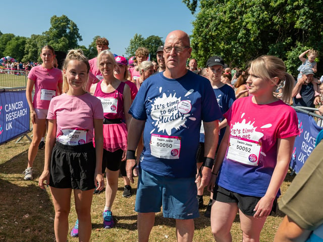 Runners taking part in the Pretty Muddy Race For Life at Abington Park in Northampton on Saturday, July, 11, 20026. Photo by David Jackson.