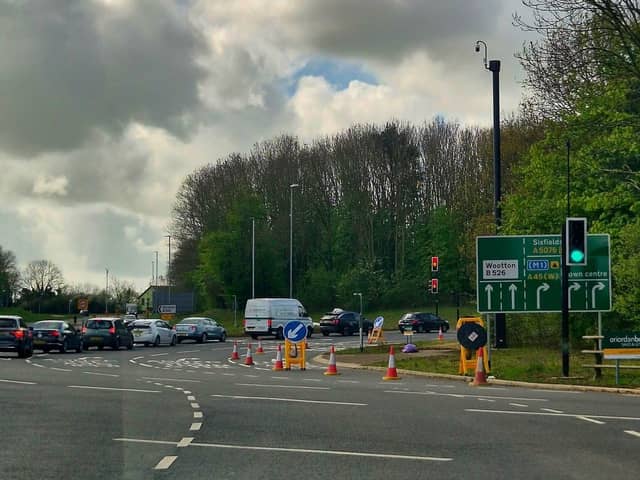 Concerns have been raised about the road markings on the recently reopened Queen Eleanor Roundabout