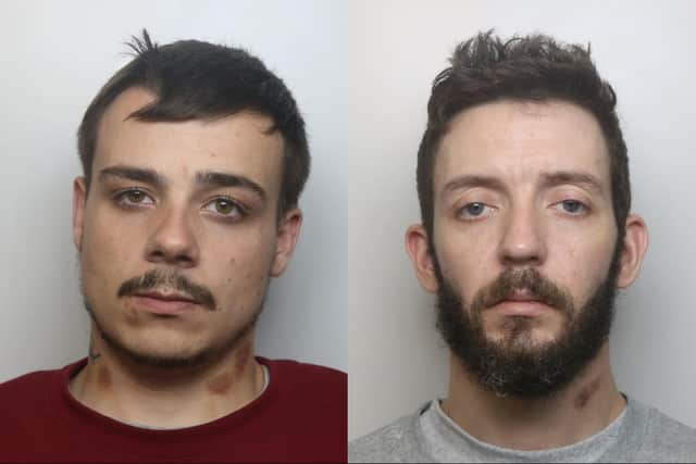 Myles Winfarrah, aged 24 (left) and Craig Collins, aged 32 (right), appeared at Northampton Crown Court on Wednesday, March 8 with Chantelle Thompson, aged 24, after carrying out a group robbery.