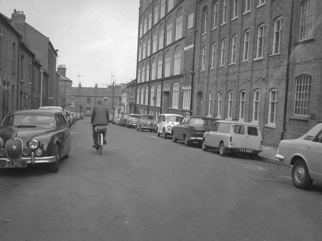 Traffic in streets near town centre, June 5, 1967