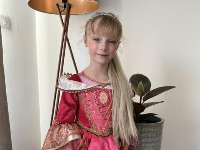 Luna, aged six, as Sleeping Beauty.