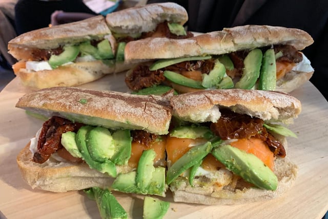 The cafe on Surrey Street serves many delicious paninis on its menu, including this one made with both sun-dried and fresh tomato, Avocado and Mozzarella.