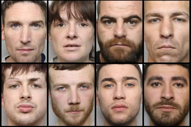 Faces of a few of the criminals jailed at Northampton Crown Court during March 2024.