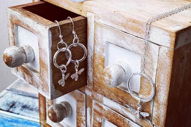 Each unique piece is crafted and finished by hand, and all the designs are Steph’s own.