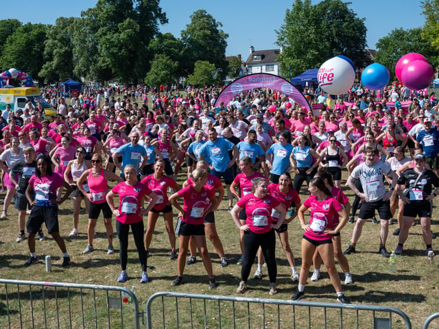Runners taking part in the Pretty Muddy Race For Life at Abington Park in Northampton on Saturday, July, 11, 20026. Photo by David Jackson.