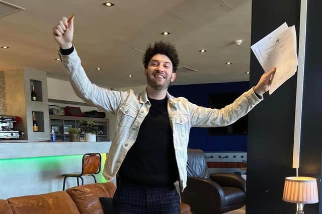 Billy Lockett celebrates signing a record deal for the release of his debut album.