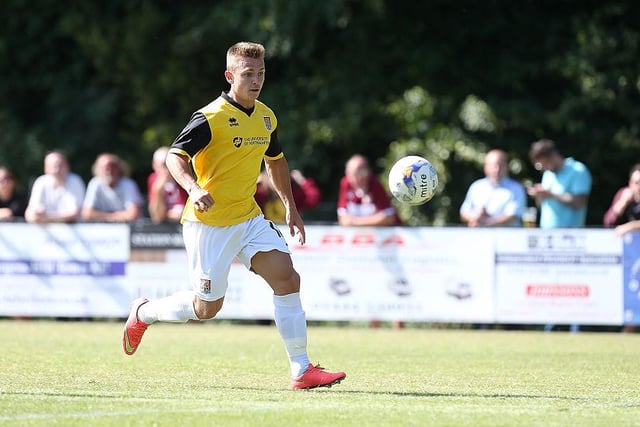 Released by Southampton in 2015, Hoskins was initially invited to the club as a trialist. Here he is in action in a pre-season friendly against Burgess Hill.