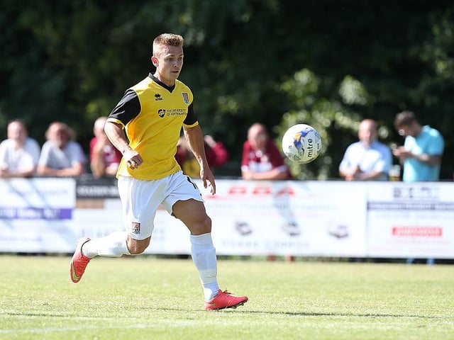 Released by Southampton in 2015, Hoskins was initially invited to the club as a trialist. Here he is in action in a pre-season friendly against Burgess Hill.