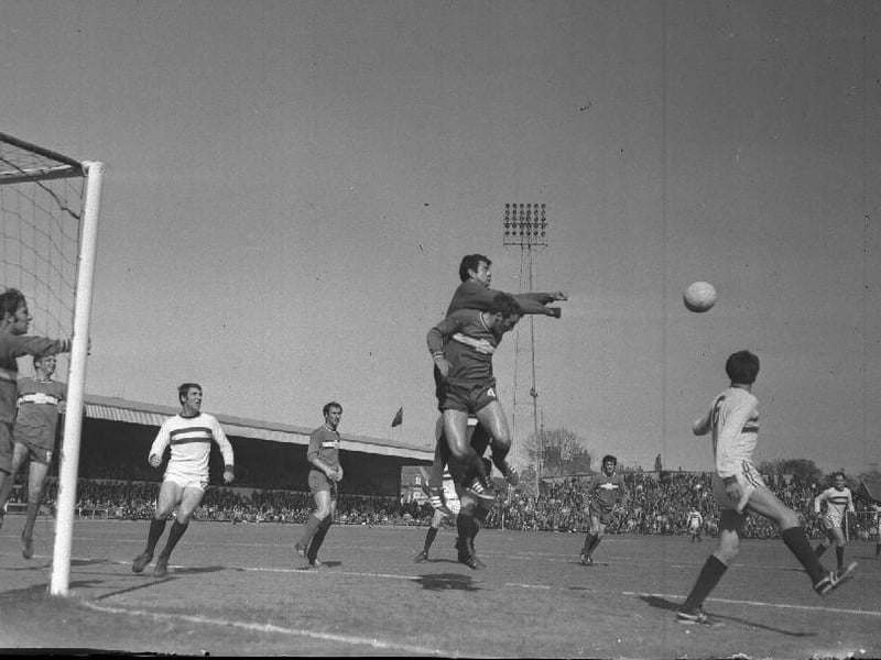Cobblers 1, Plymouth 1 in Division 3 at County Ground Cobblers corner at Hotel End, April 5, 1969