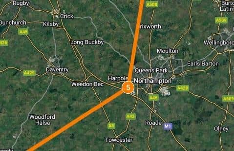 The Red Arrows flight path for July 1.