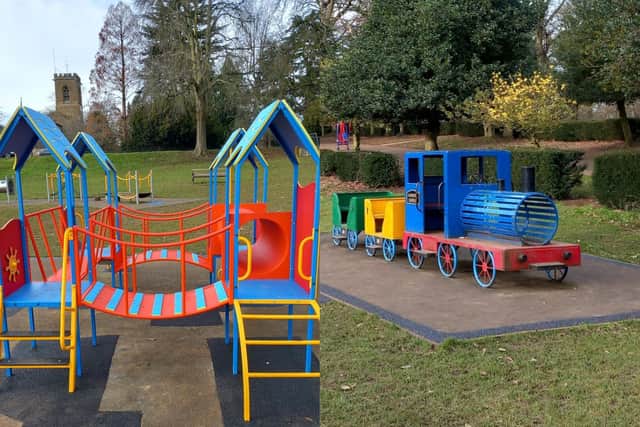 Some of the new play equipment in Abington Park. Photo: Northampton Parks.