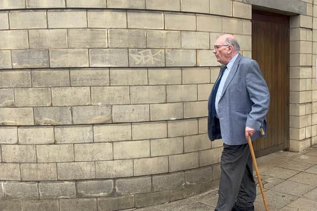 Phil Larratt leaving Northampton Crown Court. Photo: Logan MacLeod.