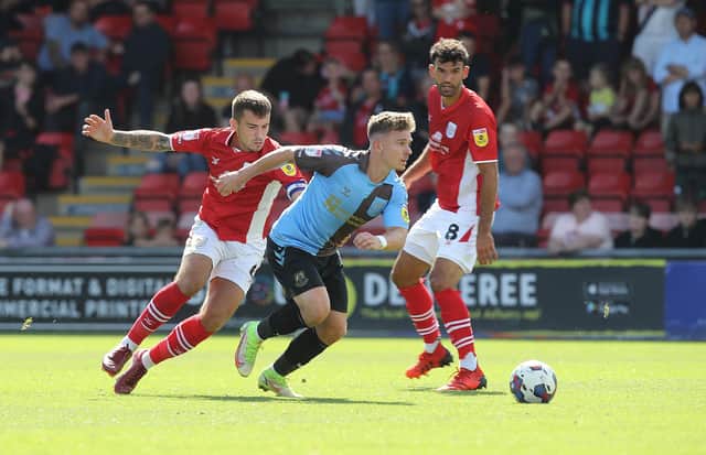 Sam Hoskins was again on target at Crewe. Pictures: Pete Norton.