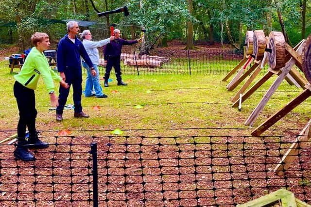 Axe-throwing at Stanwick Lakes
