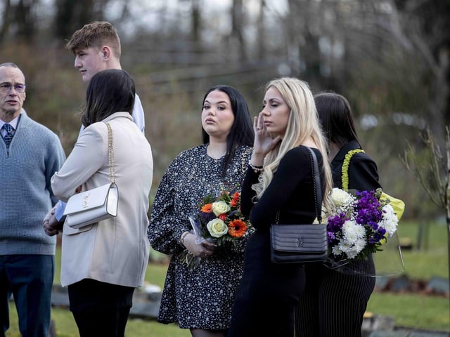 Hundreds gathered to pay their respects to the 20-year-old amateur footballer who tragically died last month