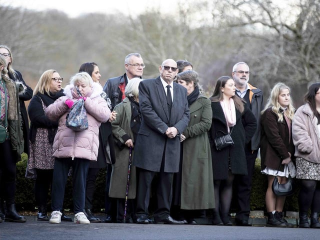 Hundreds gathered to pay their respects to the 20-year-old amateur footballer who tragically died last month
