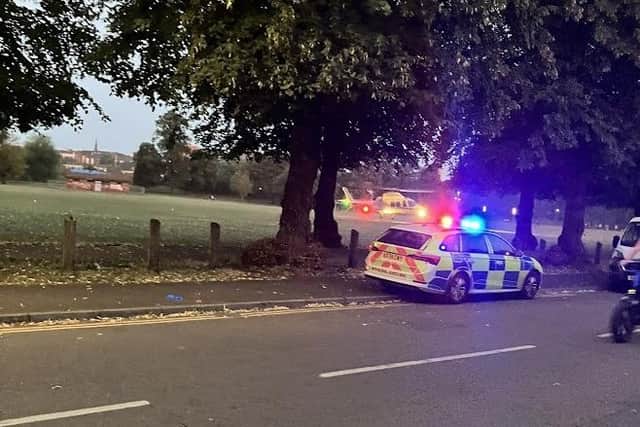 Emergency services at Victoria Park on Wednesday, August 13 after the incident