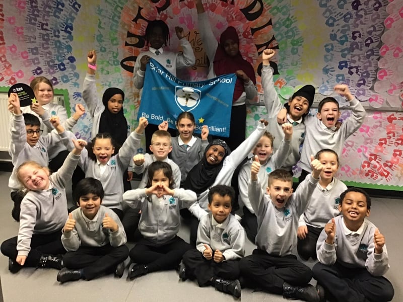 Briar Hill Primary School pupils celebrated their jump from a 'good' to 'outstanding' Ofsted grade earlier this year.