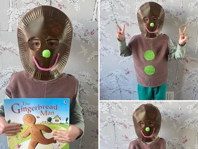 Jacob, aged five, as the Gingerbread Man.