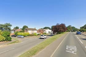 The incident happened at 11.20am today (Tuesday, November 7) in Sandhills Road (left), just off the Harborough Road North (right).