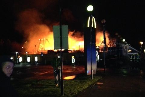 Fire at Red Hot World Buffet in Northampton. 18.12.13 Picture: Thomas Anderton