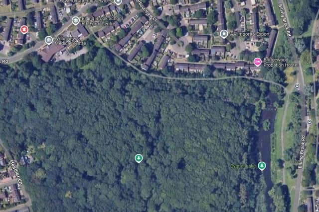The incident happened on a wooded path behind Lower Meadow Court and Arbour View Court.