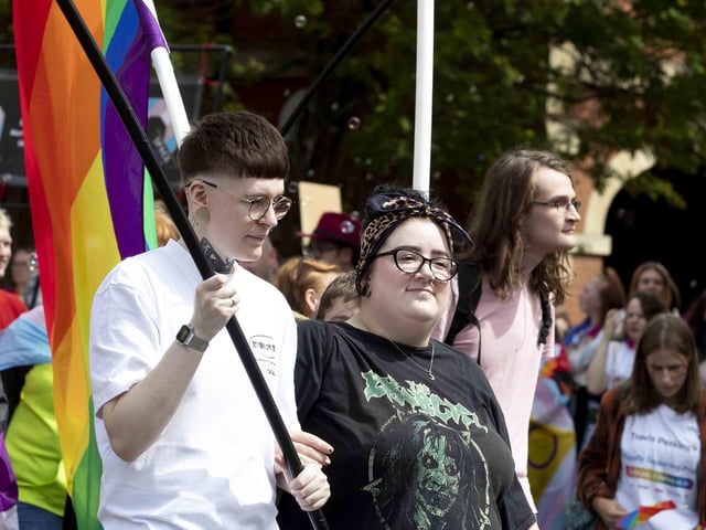 A parade made its way through the town centre before finishing at the university's Waterside campus as Northampton Pride took place on Saturday July 8, 2023.