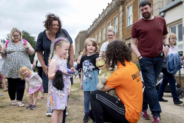 Families had tons of fun with the dinosaurs at Delapre Abbey