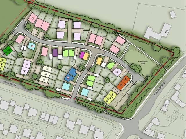 Illustration of the original plans for the 45 homes in Flore which were refused in a planning meeting in November 2022.
Taken from planning application.
Credit: Barwood Homes Ltd