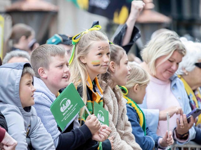 Saints players, coaches and staff celebrated with fans in Northampton town centre on Sunday (June 9) after winning the Gallagher Premiership title at Twickenham on Saturday (June 8).
