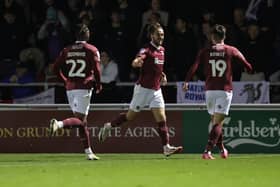 Louis Appéré is up to three goals for the season after doubling Northampton's lead against Reading in Tuesday's League One fixture at Sixfields. (Photo by Pete Norton/Getty Images)