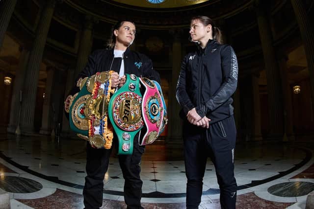 Chantelle Cameron will be putting her world super-lightweight belts on the line against Katie Taylor on Saturday (Picture: Mark Robinson / Matchroom Boxing